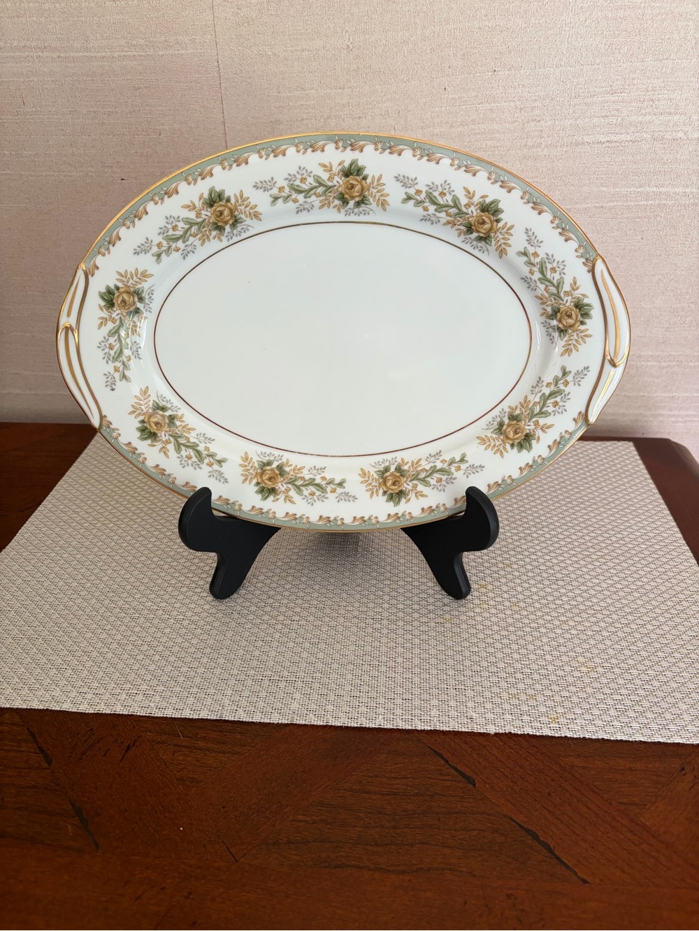 Vintage Noritake Brunswick Pattern Oval Small Platter, Yellow Rose, Oval Tray